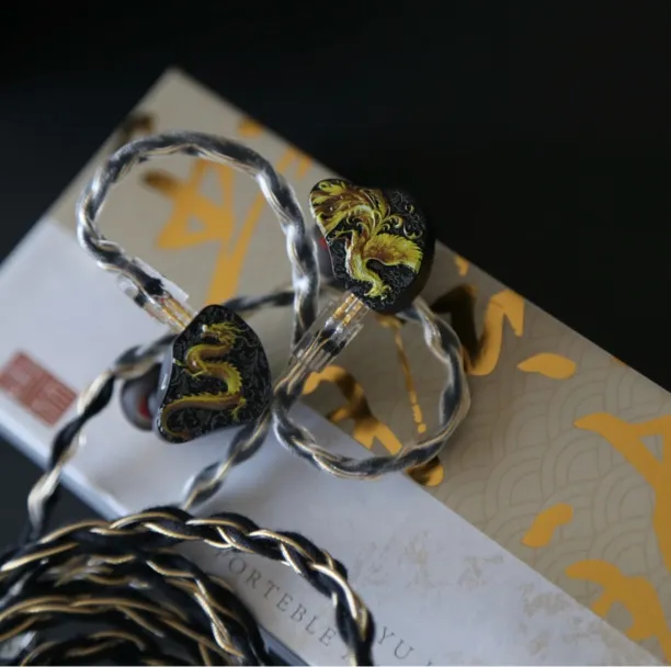 帝王之声HiFi套装（2件套）金银铜名线升级线+立体雕刻耳机