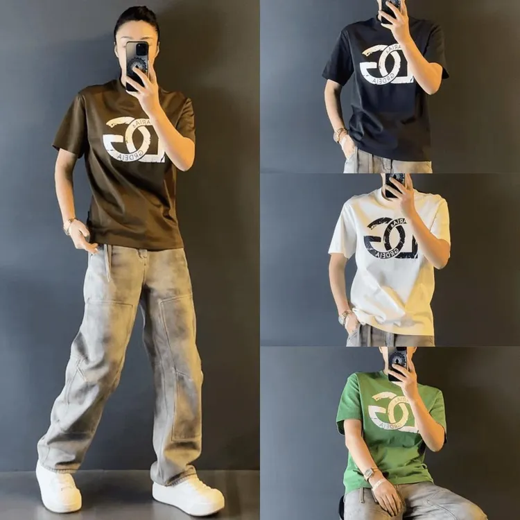 美式痞帅重磅短袖T恤男印花情侣款夏季休闲ins潮牌小宽松圆领上衣
