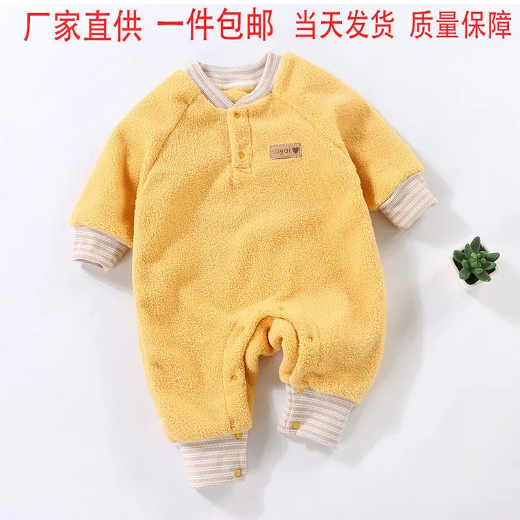 英式断码冬季新款宝宝泡夫绒连体衣婴儿春秋保暖恒温分腿睡衣贴身