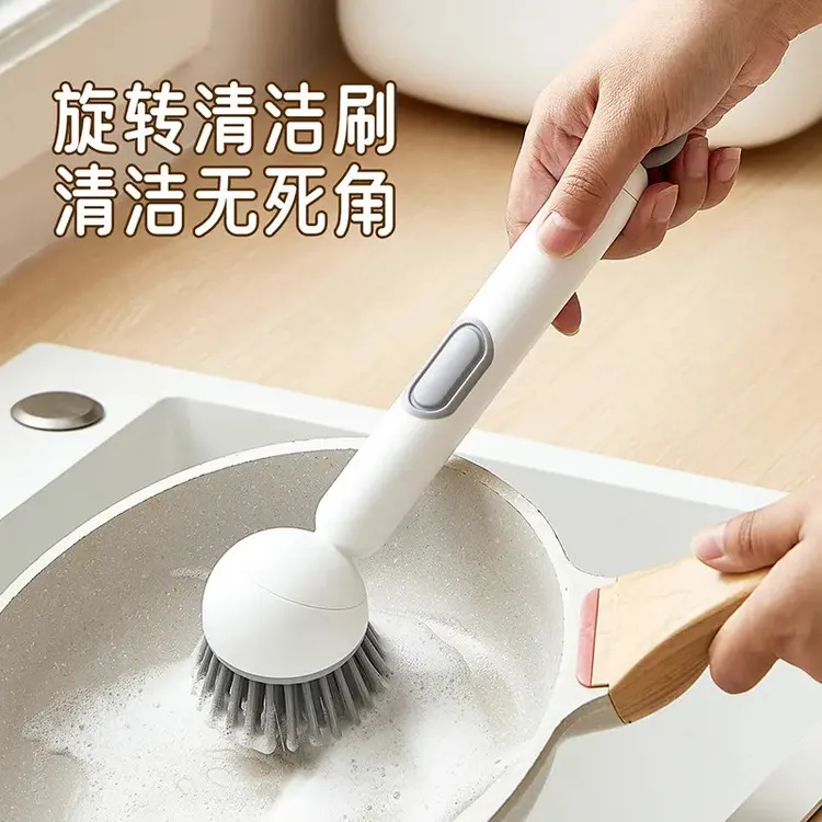 锅刷加液式可旋转家用厨房刷锅碗筷长柄清洁刷洗锅不伤手去污刷子
