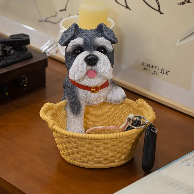 【品牌厂家】可爱雪纳瑞家居装饰品进门玄关鞋柜入户钥匙创意摆件