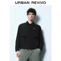 【HOT】UR2025秋季新款男休闲金属饰牌翻领夹克外套UMY150010