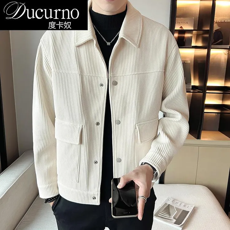 男士夹克外套秋季2025秋新款灯芯绒上衣潮流帅气宽松短款商务户外