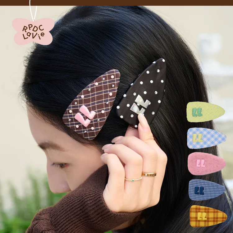 【张凯毅/李艺彤同款发卡】RPDCLaVie「水波滴答」格纹miu系可爱发卡