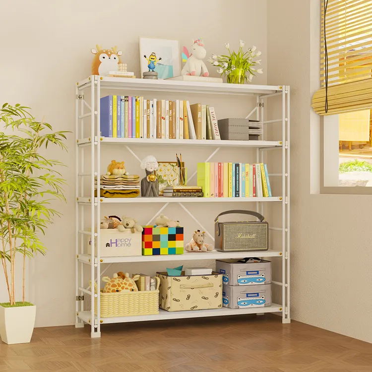 家用置物架落地光轴客厅多层书架收纳架子阳台储物书柜展示小货架