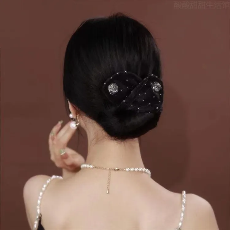 满天星黑色高级感盘发器头饰扣精致女发夹气质丸子头