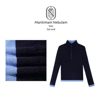 MN【知识分子】显瘦撞色polo领假两件叠穿毛衣 SZ2366