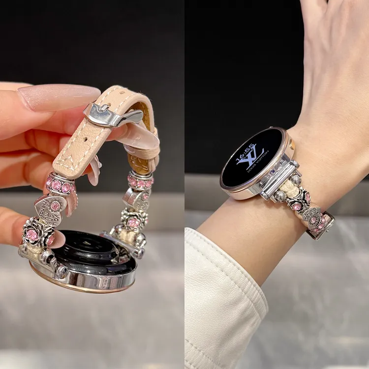 适用华为GT6gt5手表表带gt4watch3pro皮质嵌智能秋冬透气女款41mm