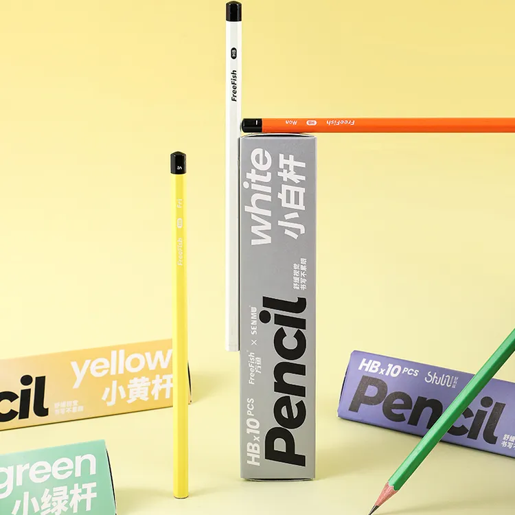 小学生专用六角彩杆铅笔黄色无铅铅笔幼儿园练字绘画安全无铅毒
