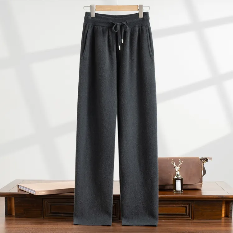 WY55加厚空气层100%羊绒裤子休闲裤百搭外穿休闲冬季显瘦保暖商务