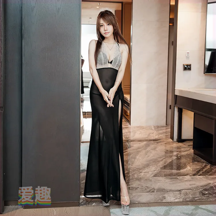晚礼服女2025夏季新款性感夜店装夜场显瘦美背工装礼服裙V领长款