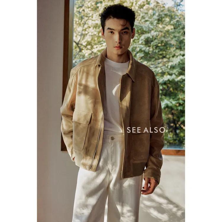 SEE ALSO『冬日限定』反羊绒真皮新贵老钱风松弛双口袋工装夹克皮衣