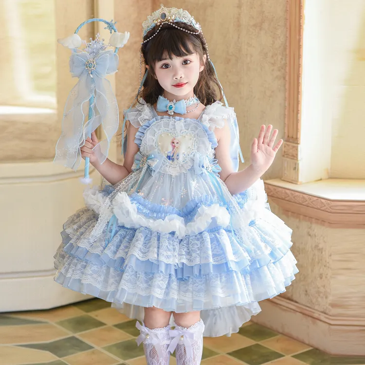 女童爱莎洛丽塔公主裙夏季新款儿童洋气生日表演蓬蓬礼服裙TH2608