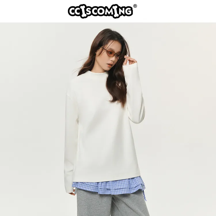 NPC潮牌CC系列高密度小马刺绣长袖T恤半高领【远红外发热】CC5BTL14