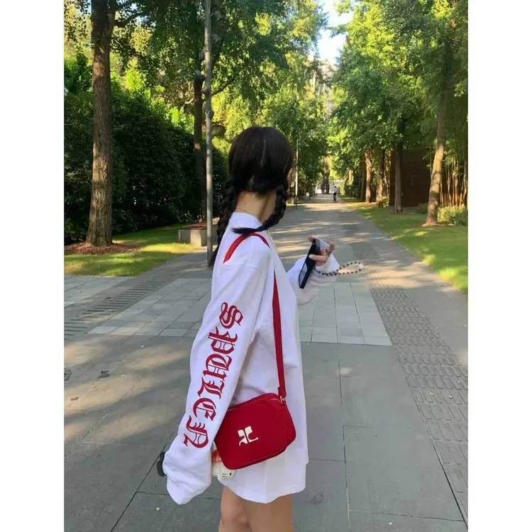 YWBY美式风潮牌早秋季圆领卫衣宽松复古港风情侣长袖女装休闲t恤