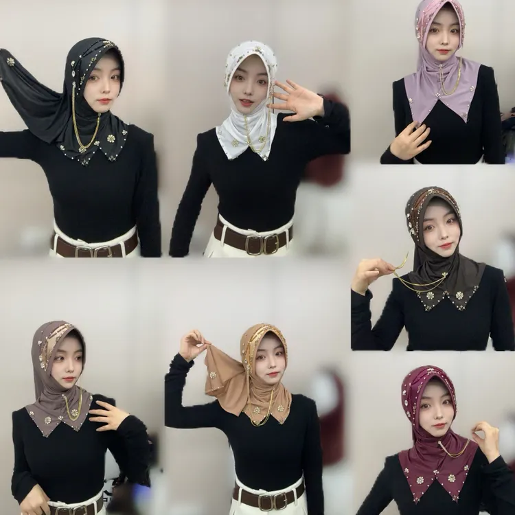 沐颜「蓉蝶」三角开叉燕尾硬帽檐套头