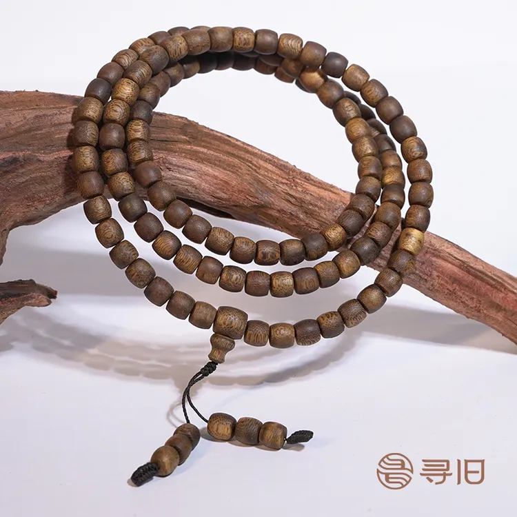 寻旧 沉香【望云岫】108颗籽绿棋奇楠8mm鼓珠多圈沉香长手串104GB08