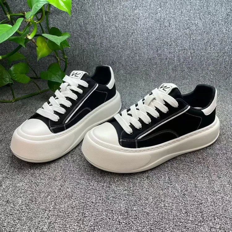 潮牌男鞋2025秋季新款皮面运动鞋男士厚底轻质增高休闲时尚板鞋