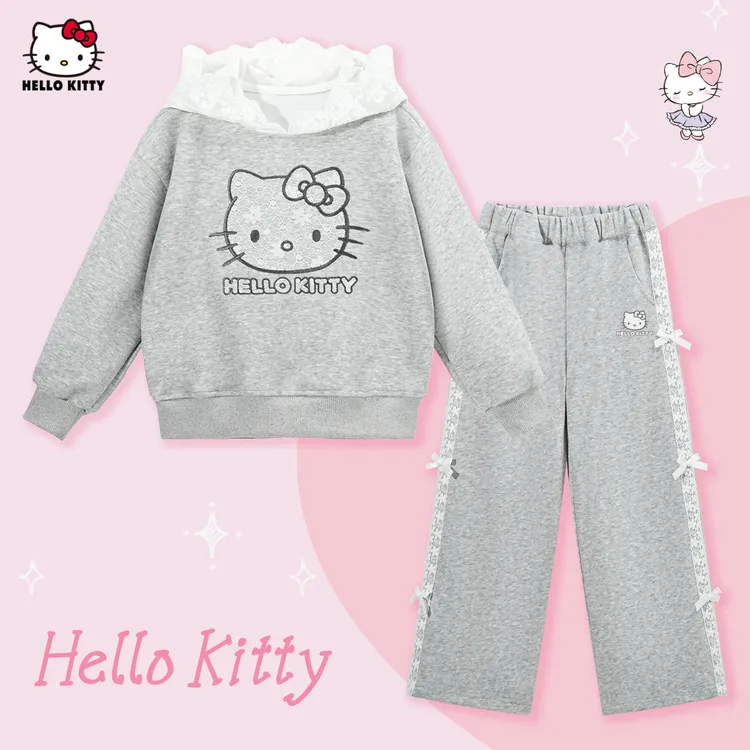 HELLO KITTY女童2025秋季套装新款运动休闲时尚可爱舒适两件套潮
