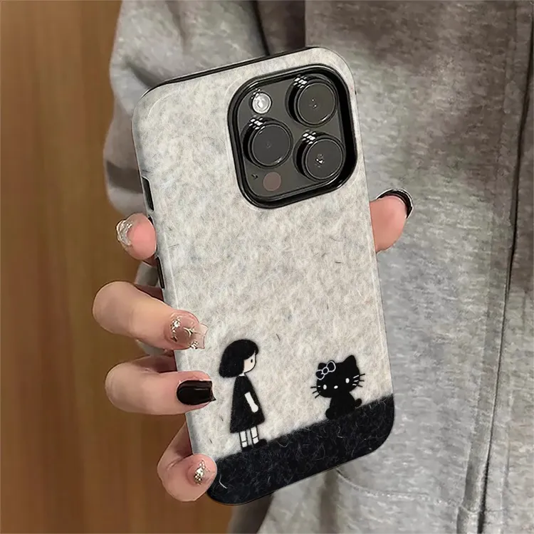女孩kitty猫适用苹果17/16手机壳华为创意小米新款oppo菲林二合一