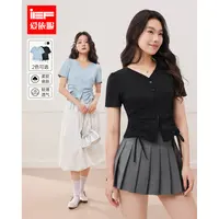 IEF/爱依服2025夏季新款时尚大码韩版通勤百搭显瘦设计短袖T恤