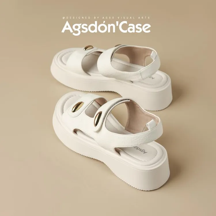 奥古狮登厚底凉鞋女2025夏季新款透气法式小香风绝美配裙子凉拖鞋