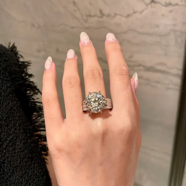 925银莫桑石戒指 【高端系列】璀璨奢华镶嵌13克拉高级感气质优雅