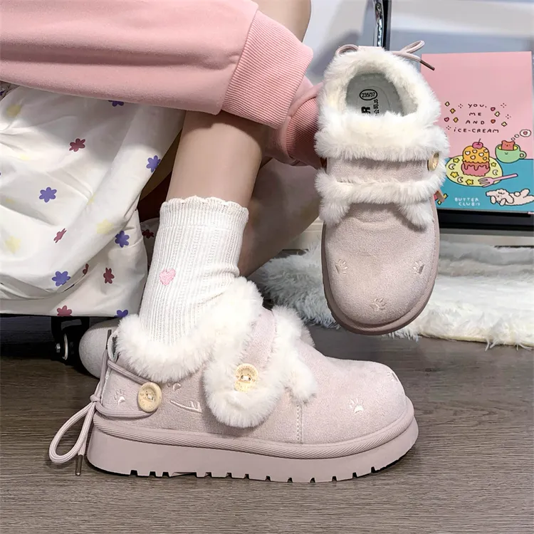 回力短筒低帮雪地靴女冬季休闲百搭网红爆款加绒保暖棉鞋靴子厚底