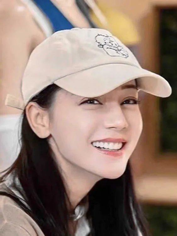 热巴同款帽子刺绣水洗棉软顶鸭舌帽棒球帽韩版卡通遮阳新款网红