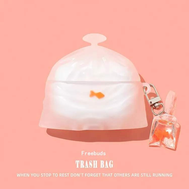 金鱼袋子适用华为Freebuds pro4/SE3保护套 4/5/6i/SE2耳机壳clip