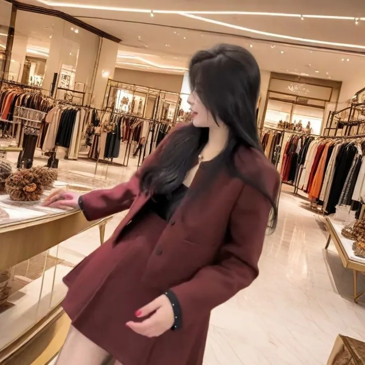 94高级爆款新款秋季套装西服小个子百褶裙两件套时尚减龄网红遮肚