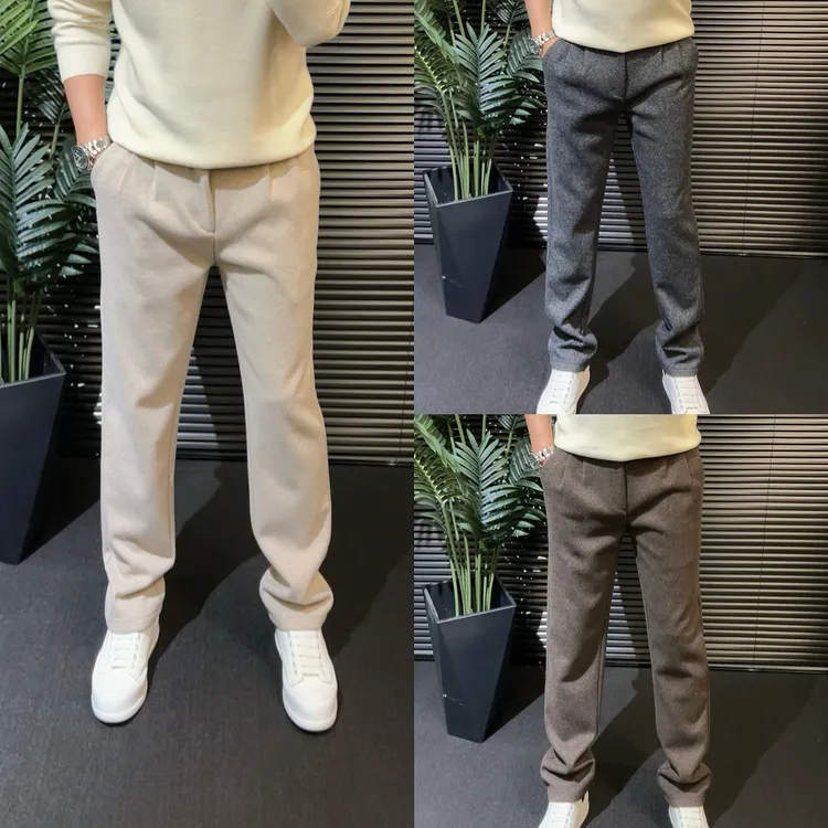 时尚百搭款·【定制纹理】羊毛休闲直筒裤‖25男士秋冬款·轻奢系列KN