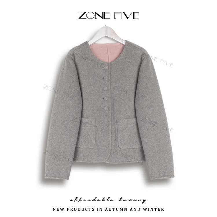 【zonefive专属】6.8%山羊绒双面穿大衣高端修身时尚轻奢羊毛外套