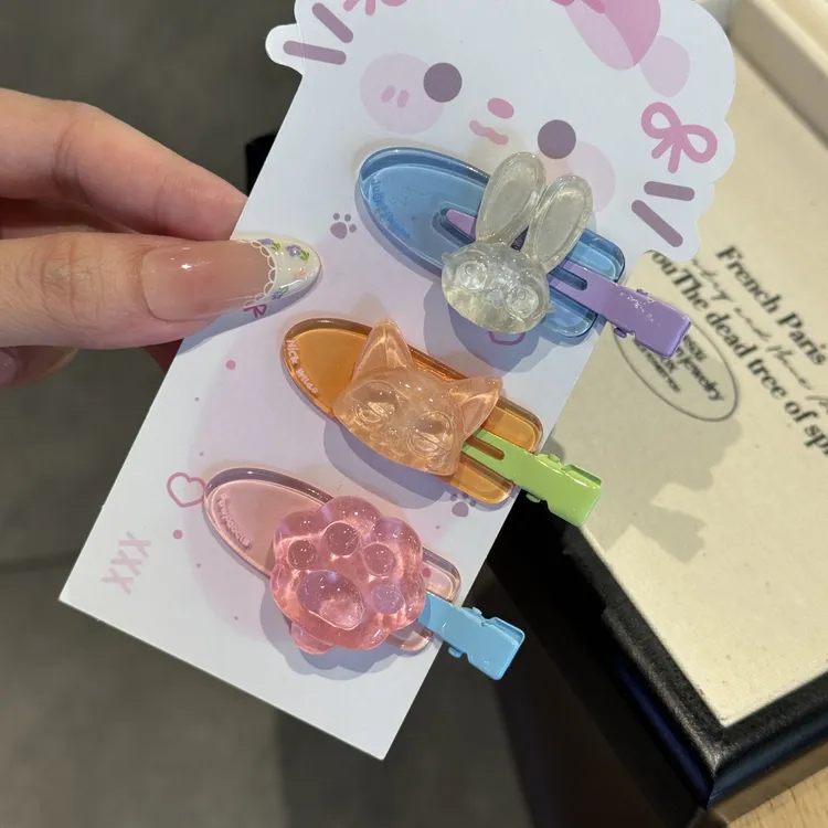 可爱果冻疯狂尼克朱迪发夹可爱冰棍猫爪碎发无痕夹甜美少女发卡