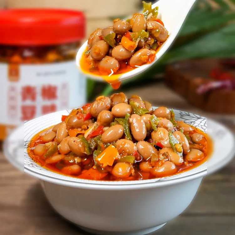 青椒罐装豆豉酱下饭菜香辣豆豉正宗湖南特产食品炒菜拌饭酱辣椒酱