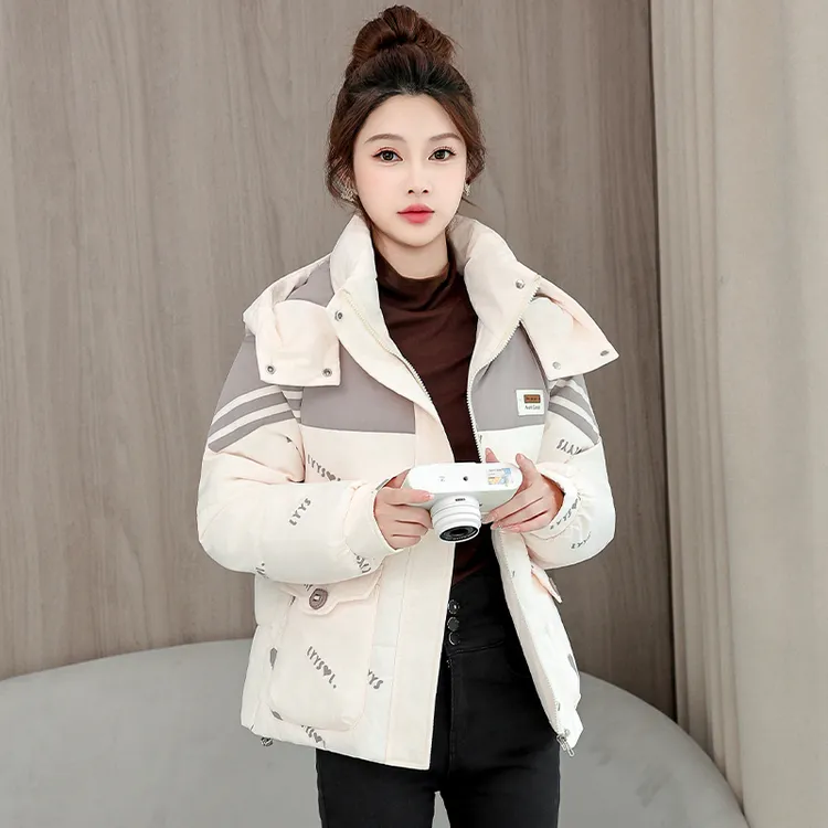 棉服女2025冬季新款韩版宽松加厚小个子棉衣棉袄连帽冬装短款外套
