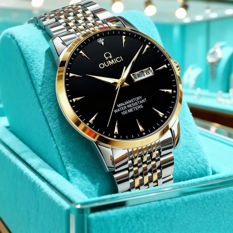 OUMICI欧米-专柜正品高档夜光防水奢华超薄男士手表全自动腕表商品图