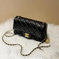 大吉中古/Chanel黑金金球大mini斜挎包