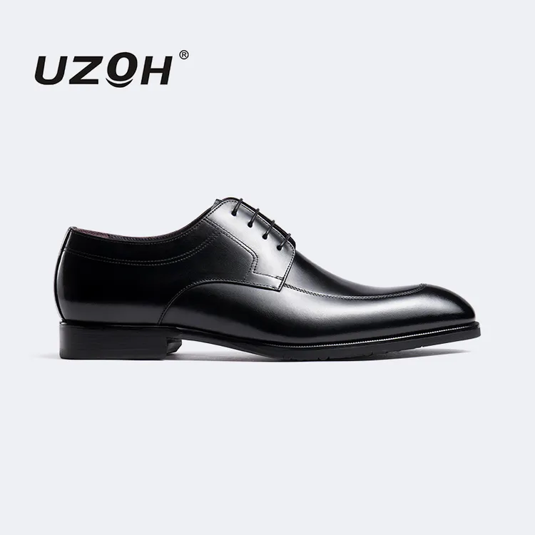 【秋季新品】头层牛皮正装皮鞋尖头英伦商务真皮男鞋系带透气结婚鞋