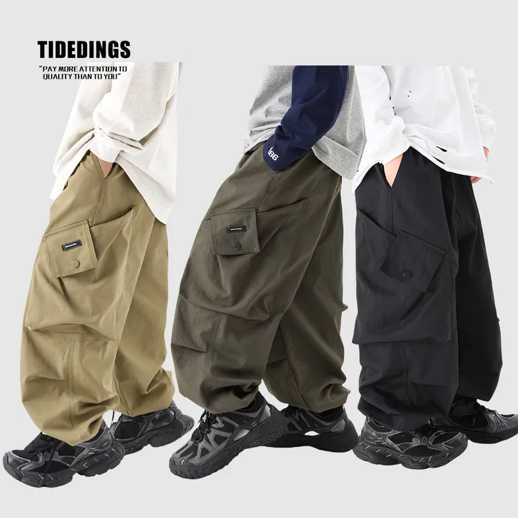 叮叮家童装男童春秋款户外工装裤大口袋重工中大童束脚裤25343