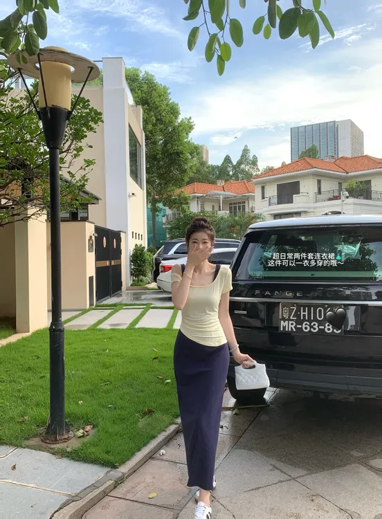 EIA一尧【轻氧日记】韩系慵懒气质外衫+背心连衣裙显瘦多巴胺套装女