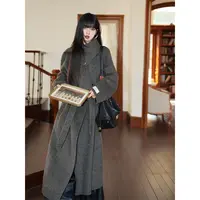 呆毛【伦敦雾夜】冬季新品气质重工西装领围巾双面呢大衣DMJ4844