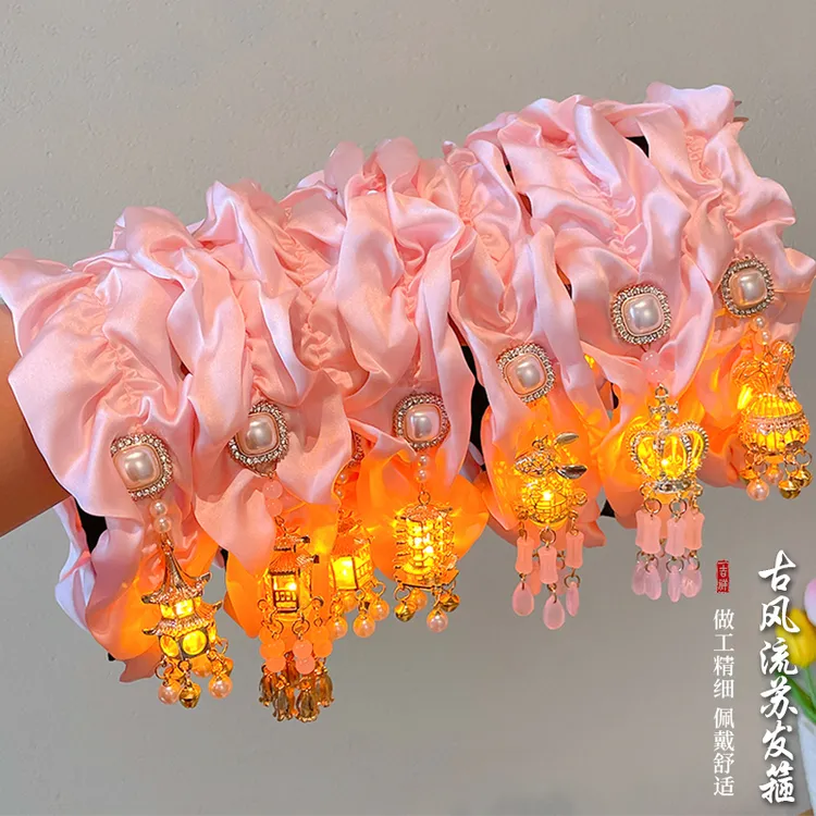 中秋节儿童发箍会发光的宫灯头箍女童灯笼发饰小女孩新中式发饰
