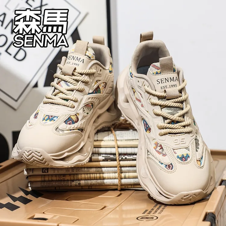 森马夏季新款情侣百搭潮流轻便老爹鞋增高网面舒适运动时尚休闲鞋商品图