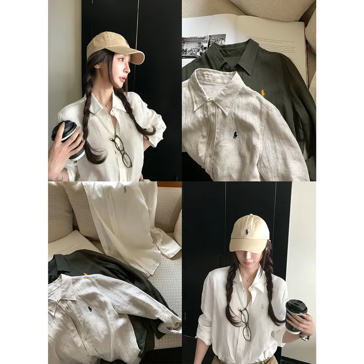 SKK“Cleanfit拉夫美学”娇姐原版老钱松弛感焊在身上！100亚麻衬衫