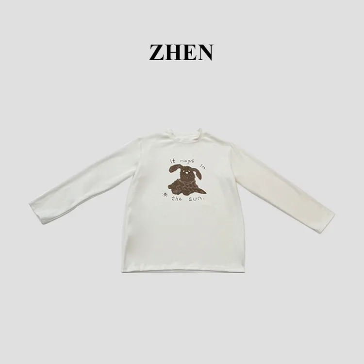 【ZHEN】25K01623 2025新款修身显瘦气质小众设计师款长袖T恤打底