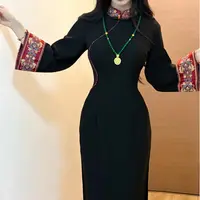 【故红秋红】潇夫人自制贵气复古显瘦秋季新中式旗袍 故红秋红