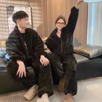 【晓溪服饰】冬装上新家居休闲韩版净版时尚百搭男女同款套装6909