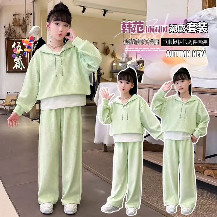 女童2025新款秋季时尚休闲洋气中大童韩版爆款两件套套装儿童