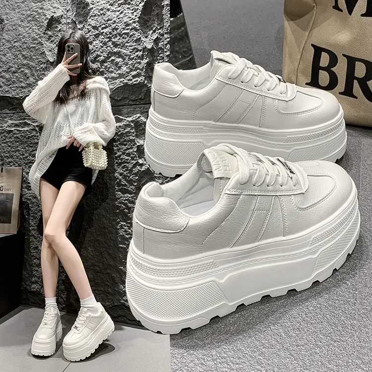 8cm厚底小白鞋女2025春季新款时尚百搭增高舒适运动休闲鞋板鞋